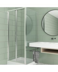 Καμπίνα  90x H190cm σπαστή ευθύγραμμη, αντιστρέψιμη με σταθερό πλαϊνό 70cm Orabella Fusion 30459-30461