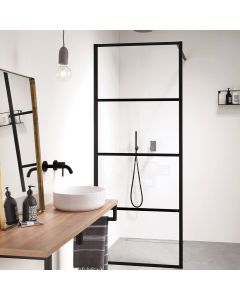 Orabella Lines Black matt 80 cm - Καμπίνα ελεύθερης τοποθέτησης με βραχίονα στήριξης τοίχου 30468