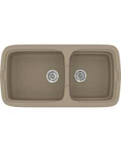 Νεροχύτης Κουζίνας 96x50,5εκ. Ένθετος Eρμάριο 100 εκ.Συνθετικός  Granite Taupe Sanitec Classic 305-42