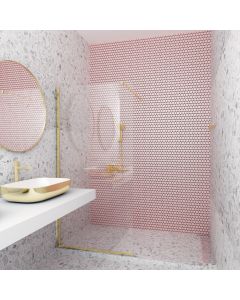 Orabella Serena Brushed Gold H200 90 cm - Καμπίνα ελεύθερης τοποθέτησης με βραχίονα στήριξης τοίχου 30522