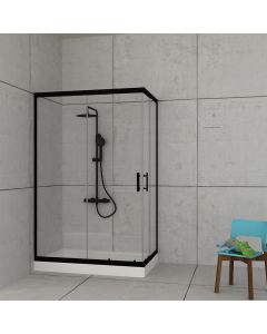 Orabella Stardust Easy Fix H200 Black matt 80X140 - Καμπίνα αντιστρέψιμη, ασύμμετρη 30663