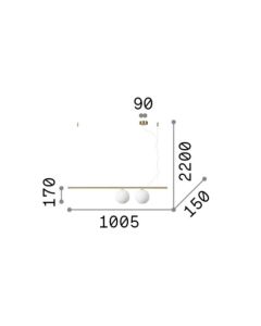 Κρεμαστό Φωτιστικό PERLINE SP2 Μαύρο Ideal Lux 306995