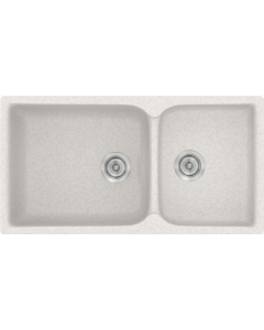 Νεροχύτης Κουζίνας 92x51cm Ένθετος Eρμάριο 100 εκ.Συνθετικός Sanitec 307-14-Metallic-Ice