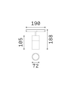 EGO TRACK SINGLE 26W 3000K 1-10V WH Ideal Lux 307572