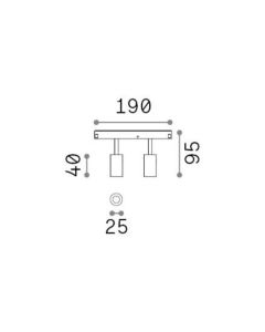 Γραμμικό Σύστημα Φωτισμού EGO SPOT DOUBLE 05W 4000K ON-OFF NE Ideal Lux 321714