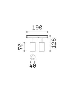Γραμμικό Σύστημα Φωτισμού EGO SPOT DOUBLE 16W 4000K ON-OFF NE Ideal Lux 321806