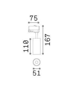 Προβολέας FOX TR 3-PHASE 08W CRI90 4000K ON-OFF Μαύρο Ideal Lux 322322