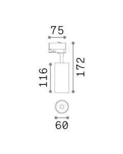 Προβολέας FOX TR 3-PHASE 15W CRI90 4000K ON-OFF Λευκό Ideal Lux 322360