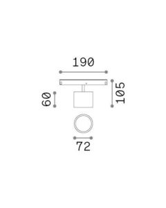 Γραμμικό Σύστημα Φωτισμού EGO SPOT SINGLE BIG 10W 3000K ON-OFF BI Ideal Lux 327556