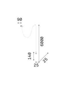 Κρεμαστό Φωτιστικό ARCHIMEDE SP CILINDRO Μαύρο Ideal Lux 328331