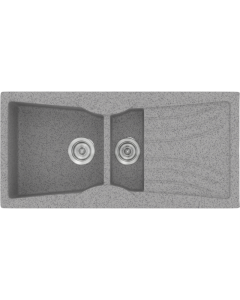 Νεροχύτης Κουζίνας Συνθετικός 104x51cm Ένθετος Eρμάριο 70cm Sanitec Classic 329-04-Granite-Grey