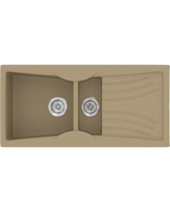 Νεροχύτης Κουζίνας Συνθετικός 104x51cm Ένθετος Eρμάριο 70cm Sanitec Classic 329-15-Metallic-Cream