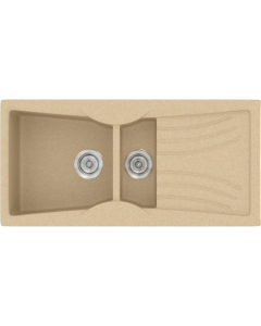 Νεροχύτης Κουζίνας Συνθετικός 104x51cm Ένθετος Eρμάριο 70cm Sanitec Classic 329-45-Granite-Cappuccino