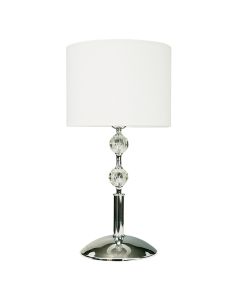 InLight Επιτραπέζιο φωτιστικό από χρυσό μέταλλο κρύσταλλο και υφασμάτινο καπέλο 1XE27 D:59cm 3422-Χρυσό