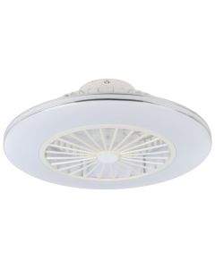 Ανεμιστήρας Οροφής Ø55xH20cm Led 3x12,6w 4500lm Tunable 2700-6500K 220-240V,50Hz  Λευκός-Ασημί Eglo Lovisca 35142
