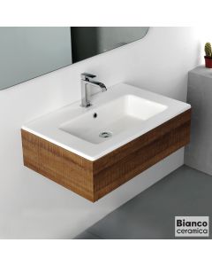 Νιπτήρας Πορσελάνης Flat 71,5x46,5 (1 οπή) Bianco Ceramica White 36070-300