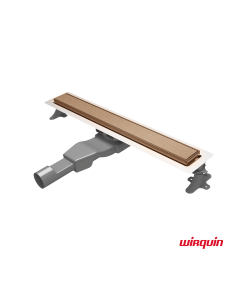 Επιδαπέδιο Κανάλι Ντουζιέρας Flat Linear 60cm, Wirquin Inox PVD Rose-Gold FL600-811