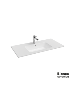 Νιπτήρας Πορσελάνης Flat 101,5x46,5 (1 οπή) Bianco Ceramica White 36100-300