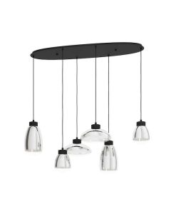 Eglo Sarnarra Μοντέρνο Κρεμαστό Φωτιστικό Πολύφωτο Ράγα με Ενσωματωμένο LED σε Μαύρο Χρώμα 390301