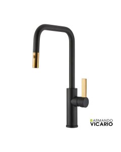 Μπαταρία Νεροχύτη Κουζίνας Luz Vicario Black Matt/Brushed Gold Vicario 400711-400201