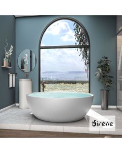 Μπανιέρα Solid Surface Ελεύθερης Τοποθέτησης CUSCO Freestanding Φ153, Sirene White Matt CUSR153-301