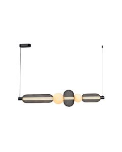 Κρεμαστό φωτιστικό από μαύρο μέταλλο και γυαλί 28W 4408LM 3000K D:1m 4073