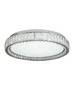 InLight Πλαφονιέρα οροφής LED 80W 4000K από χρώμιο μέταλλο και κρύσταλλα D:80cm 42013-Α