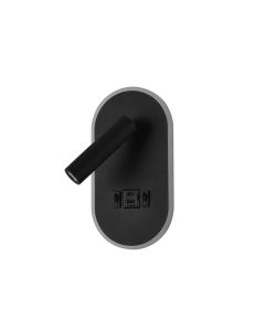 InLight Επιτοίχιο φωτιστικό LED 3W 3000K από μαύρο μέταλλο 43041-BL