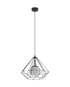 Eglo Vernham Μοντέρνο Κρεμαστό Φωτιστικό Μονόφωτο Πλέγμα με Ντουί E27 σε Μαύρο Χρώμα 43481