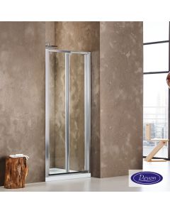Πτυσσόμενη πόρτα καμπίνας ντουζιέρας Primus-Plus Bi-fold 100 ρυθμιζόμενη από 95,5 έως 99,5 εκ., Devon Clear Chrome BI100T-100