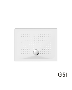 Ντουζιέρα Πορσελάνης Παραλληλόγραμμη 90x70 h.4 (4388) antislip Φ90 GSI White 470907-300