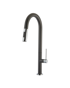 Μπαταρία Κουζίνας με Συρόμενο Ντους Cristalite Nero Armando Vicario 48780-1401