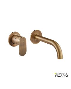 Μπαταρία Νιπτήρα Τοίχου Slim Vicario Antique Brass 500045-221