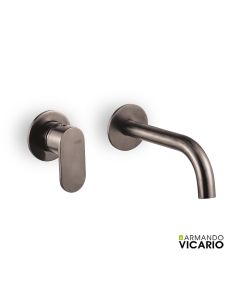 Μπαταρία Νιπτήρα Τοίχου Slim Vicario Black Brushed 500045-410