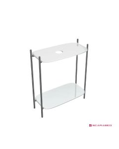 Έπιπλο μπάνιου Laila 2703-NROP με ράφια 2715+2710-41 χωρίς νιπτήρα, Scarabeo 27031510-NROP4141