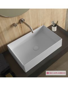 Νιπτήρας Πορσελάνης Teorema2.0 60x40 Scarabeo Pearl (White Matt) 5101-301