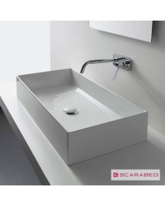 Νιπτήρας Πορσελάνης Teorema2.0 80x40 Scarabeo White 5102-300