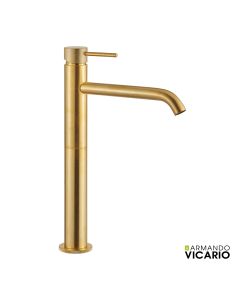 Μπαταρία Νιπτήρα Υψηλή με Βαλβίδα Clic-Clac industrial Vicario Brushed Gold 512041-201