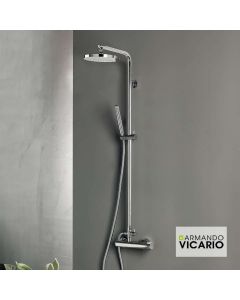 Μπαταρία Ντουζιέρας με Κεφαλή και Κολώνα μη ρυθμιζόμενου ύψους Industrial Vicario Chrome 512066-100