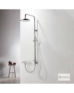 Ρυθμιζόμενη Κολώνα Ντους με κεφαλή Φ20 για σύνδεση μεΜπαταρία Λουτρού, Inox 51400R-110