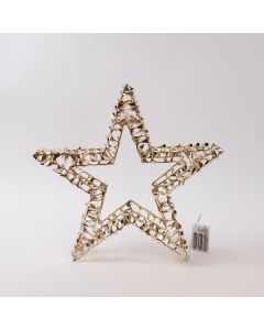 ΦΩΤΙΖΟΜΕΝΟ ΑΣΤΕΡΙ ΧΡΥΣΟ 38cm, 40 LED, ΜΠΑΤΑΡΙΑΣ 3XAA, TIMER, ΑΣΗΜΙ ΧΑΛΚΙΝΟ ΚΑΛΩΔΙΟ, ΘΕΡΜΟ ΛΕΥΚΟ LED, ΠΡΟΕΚΤΑΣΗ ΠΑΡΟΧΗΣ 30cm, IP20 Eurolamp 600-22579