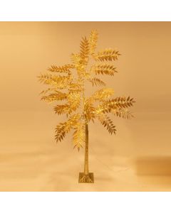 ΧΡΥΣΟ ΔΕΝΤΡΟ ΜΕ ΠΛΑΤΥ ΦΥΛΛΟ 1,8m, 4,5V ΜΕΤΑΣΧΗΜΑΤΙΣΤΗ, 140 ΘΕΡΜΑ ΛΕΥΚΑ MINI LED, ΠΡΟΕΚΤΑΣΗ ΠΑΡΟΧΗΣ 3m, IP44 Eurolamp 600-30590