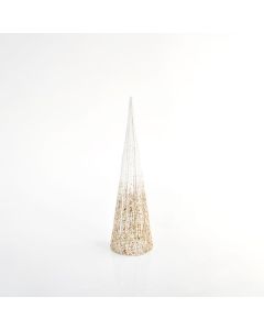 ΔΕΝΤΡΟ ΚΩΝΟΣ ΜΕ ΣΑΜΠΑΝΙ - ΛΕΥΚΟ GLITTER ΝΗΜΑ, 14x50cm Eurolamp 600-40906