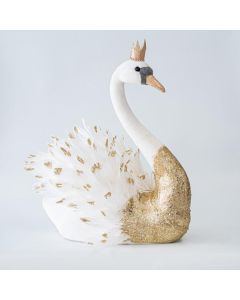 ΒΕΛΟΥΔΙΝΟΣ ΚΥΚΝΟΣ, ΛΕΥΚΟΣ, ΜΕ ΧΡΥΣΟ ΓΚΛΙΤΕΡ, 50cm Eurolamp 600-45575