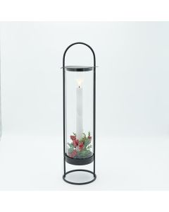 ΜΕΤΑΛΛΙΚΟ ΦΑΝΑΡΙ ΜΑΥΡΟ ΜΕ 1 ΚΕΡΙ, 11.50x44cm Eurolamp 600-47323