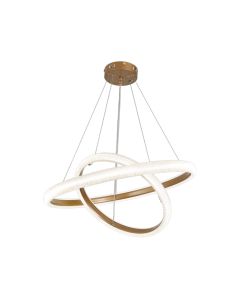 Κρεμαστό φωτιστικό LED 60W 3CCT by switch on base σε χρώμιο D:60cm 6102-Golden