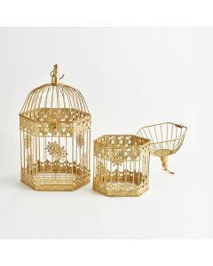 ΚΛΟΥΒΙ, ΜΕΤΑΛΛΙΚΟ, ΕΞΑΓΩΝΟ, ΧΡΥΣΟ, ΣΕΤ 2 ΤΜΧ, 26x23x43cm ΚΑΙ 20x18x34cm Eurolamp 600-44155