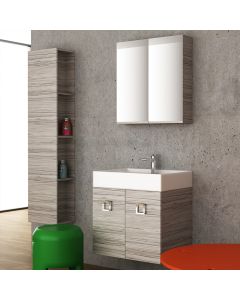 Orabella Touch 61 - Κρεμαστό Έπιπλο Μπάνιου με πορσελάνινο νιπτήρα Tecla και καθρέπτη ντουλάπι F60166-70150-70104-60166