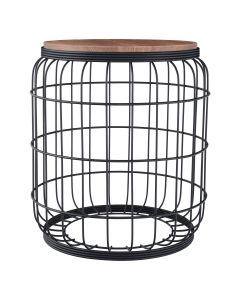 TBH-07 BK ΤΡΑΠΕΖΑΚΙ ΜΑΥΡΟ ΚΙΟΥΡΤΟΣ ΠΛΕΓΜΑ ΜΕ ΞΥΛΟ ARlight 7302012