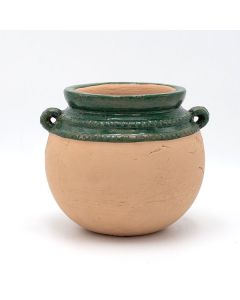 ΠΥΘΑΡΙ  ΚΕΡΑΜΙΚΟ ΠΡΑΣΙΝΟ-ΜΠΕΖ 25.5x23.5x21.5cm Eurolamp 819-00496